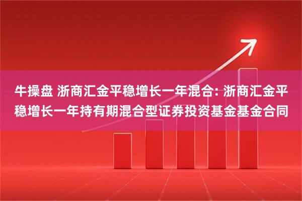 牛操盘 浙商汇金平稳增长一年混合: 浙商汇金平稳增长一年持有期混合型证券投资基金基金合同