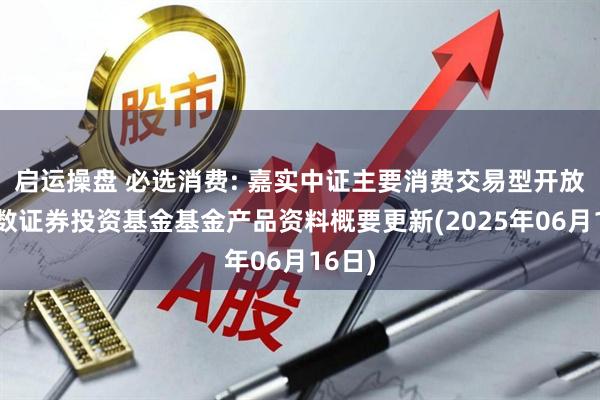 启运操盘 必选消费: 嘉实中证主要消费交易型开放式指数证券投资基金基金产品资料概要更新(2025年06月16日)