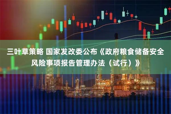 三叶草策略 国家发改委公布《政府粮食储备安全风险事项报告管理办法（试行）》
